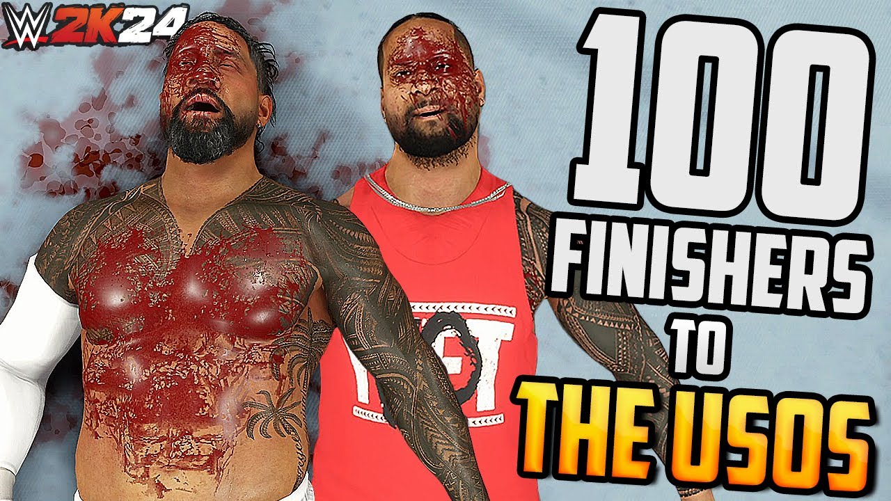 100 Finishers to The Usos (Jimmy and Jey Usos) in WWE 2K24 !!!