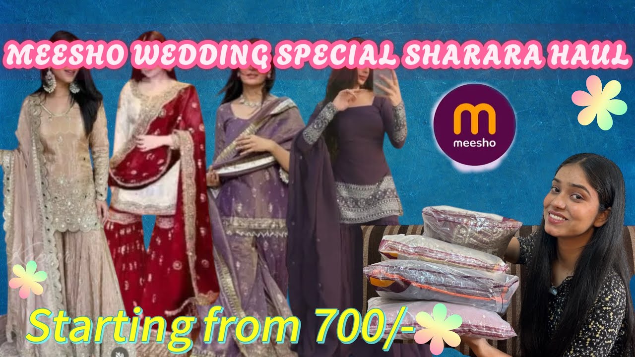 BEST SHARARA SET MEESHO HAUL | MEESHO DRESSES | POOJA KOKCHA 