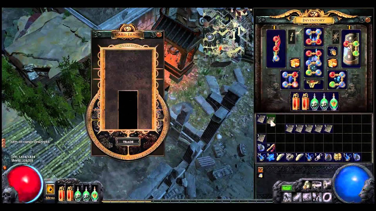 Path of Exile: 9*Emeporor's Luck + 8*The Gambler + 1*20Q Gem