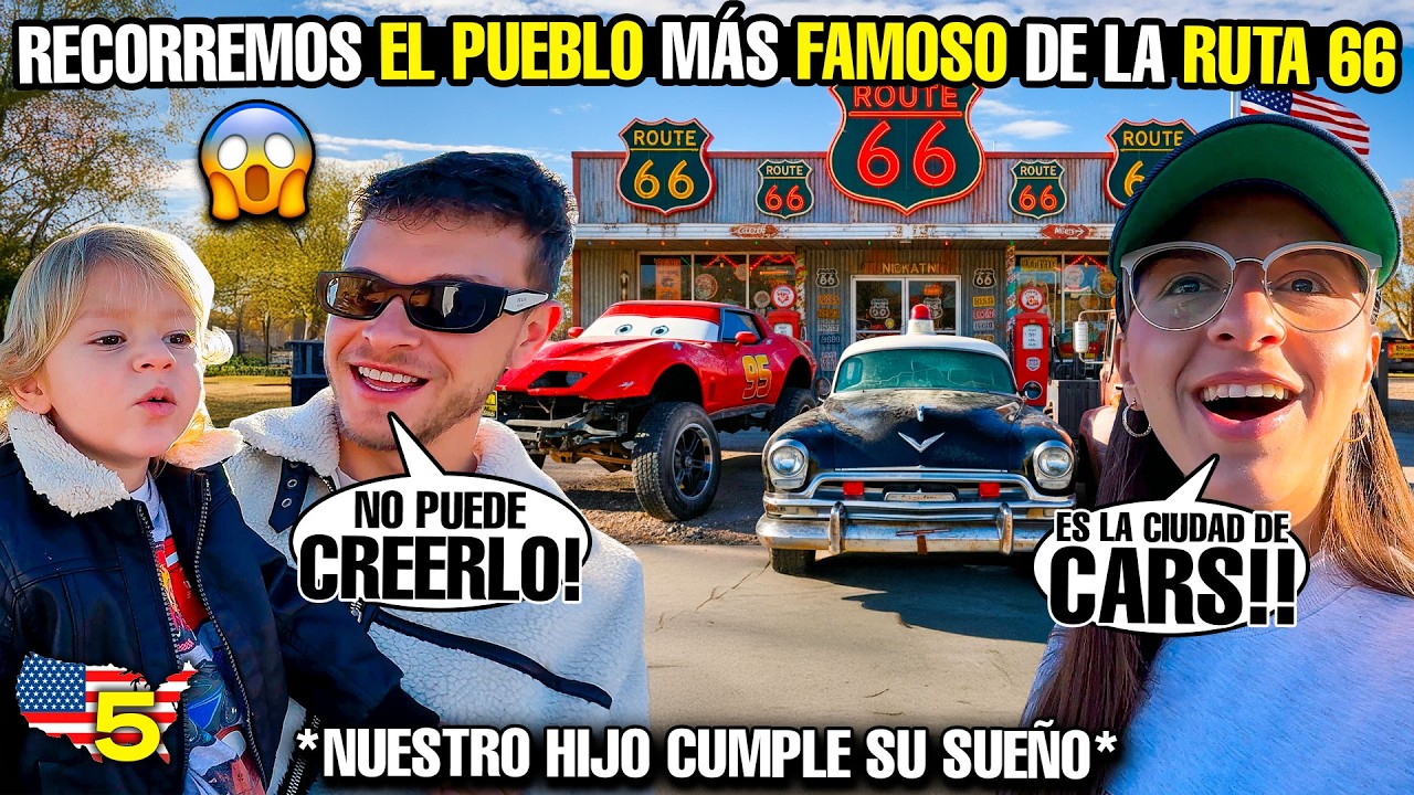 ENCONTRAMOS EL PUEBLO REAL de CARS en LA RUTA 66😱🇺🇸 *Nuestro hijo no puede creerlo*