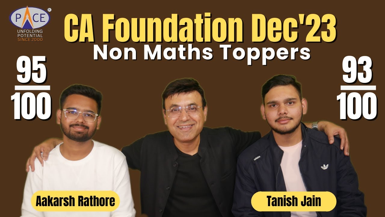 Non Maths Toppers  | CA Foundation Dec'23 | Monday Motivation | Prerak Trivedi, PACE, Indore