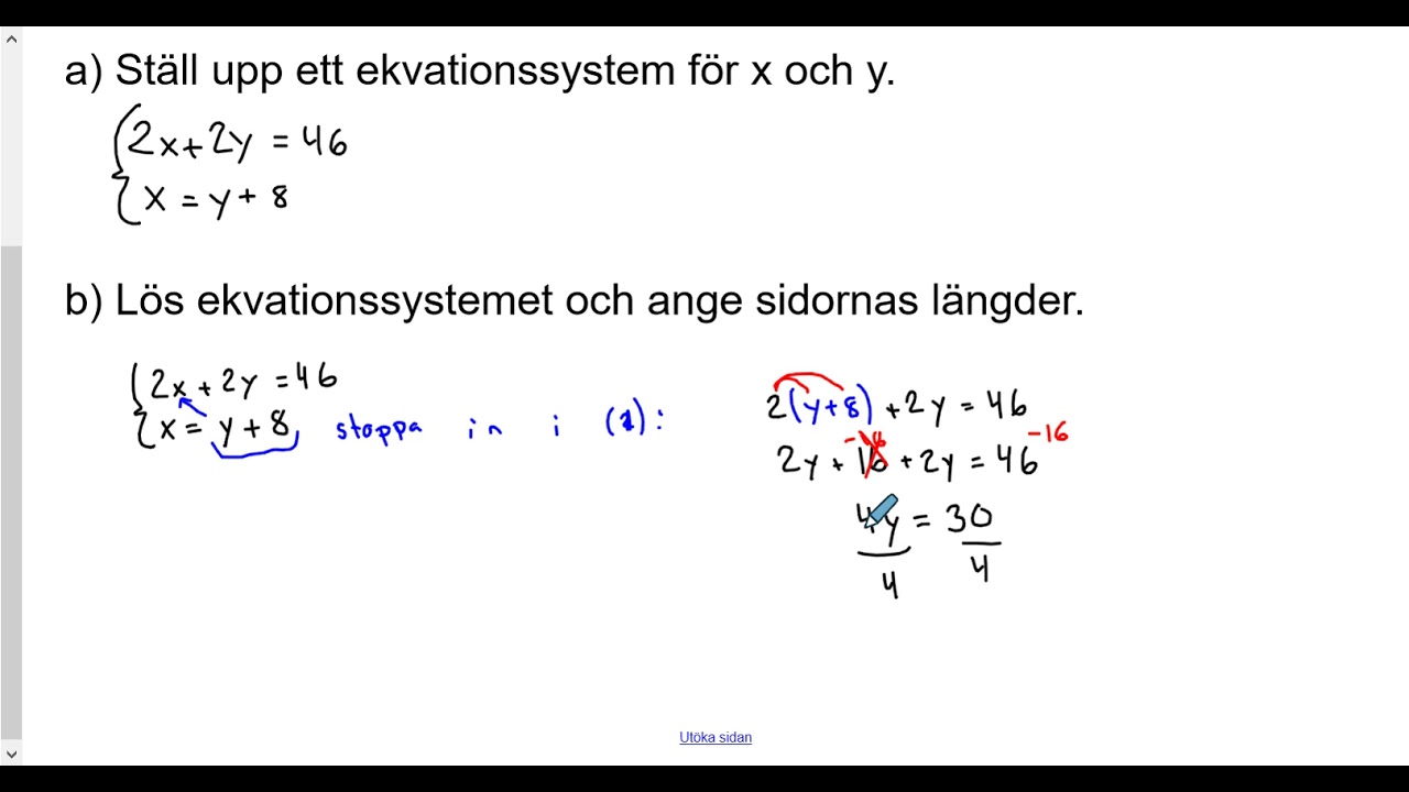 Matematik 2b: Tillämpningar av ekvationssystem
