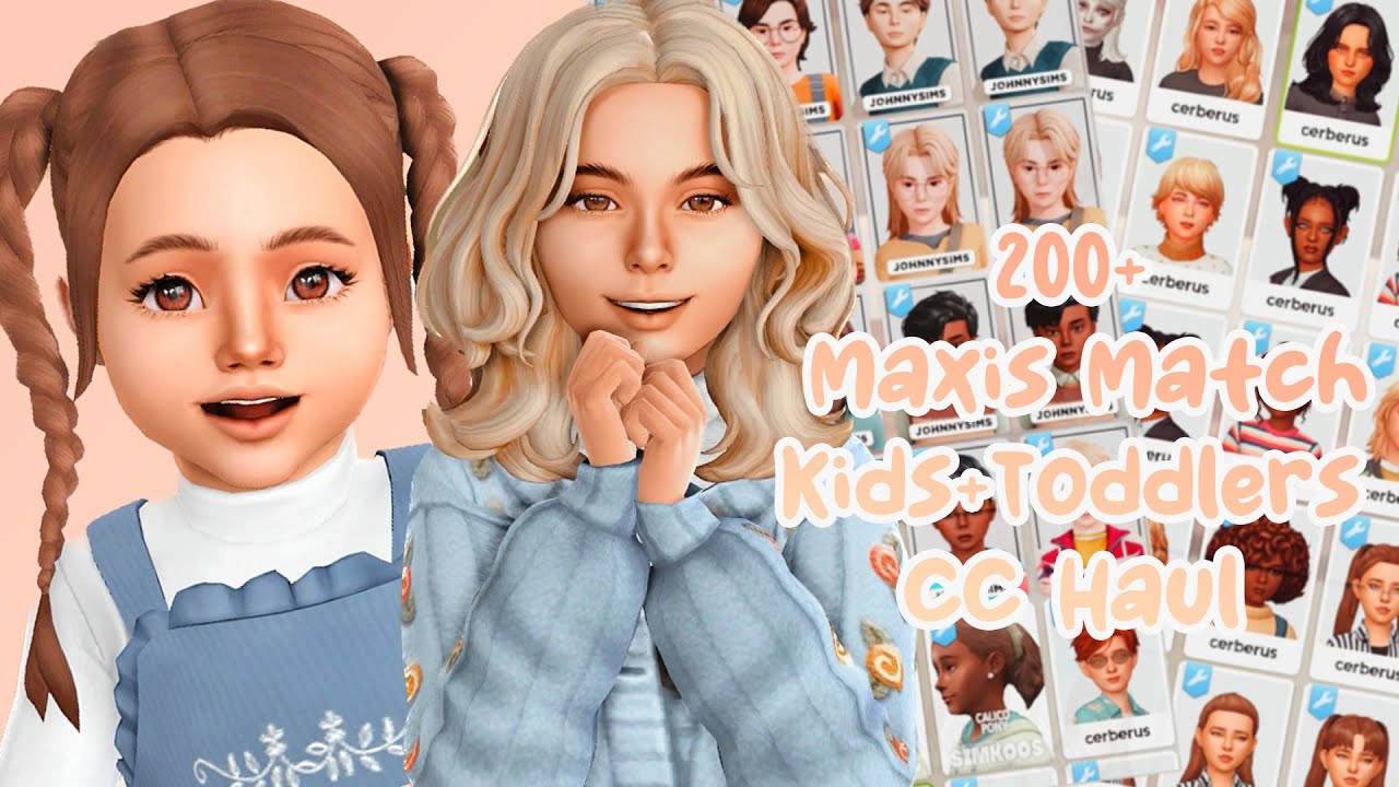 Maxis Match Kids + Toddlers CC Haul + Links // The Sims 4