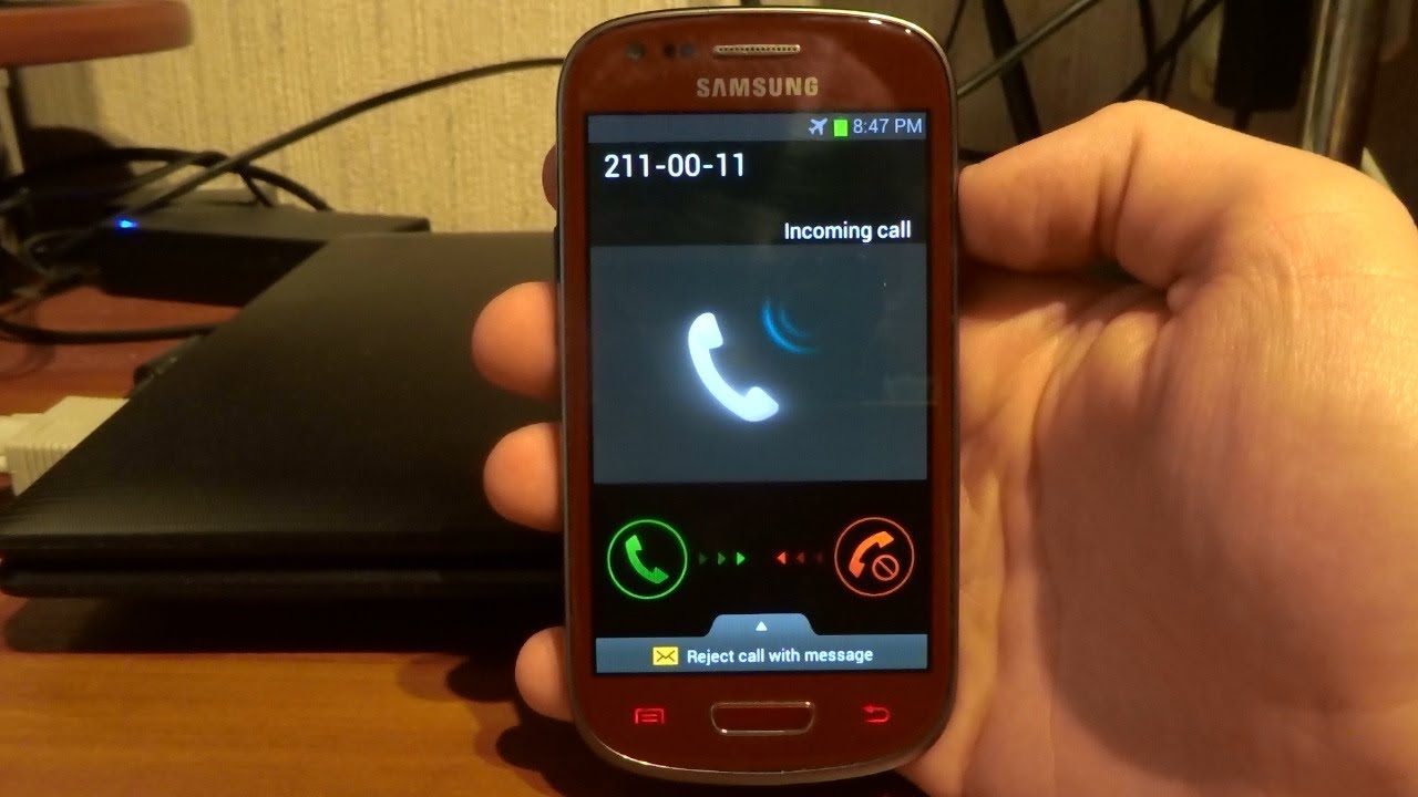 Samsung Galaxy S3 mini incoming call via Fake call Call Assistant 2.43b