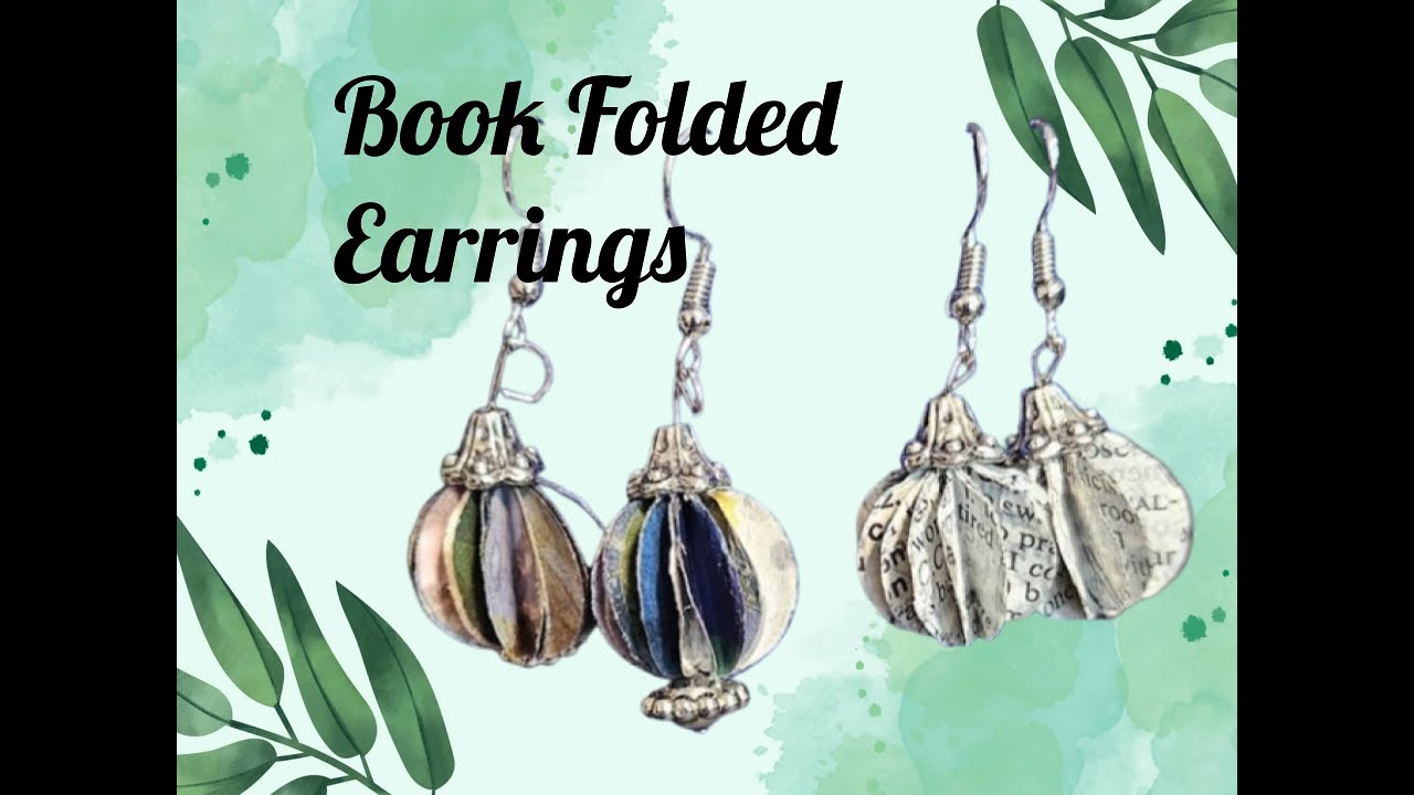 Book Folded Earrings, Upcycled magazine jewelry