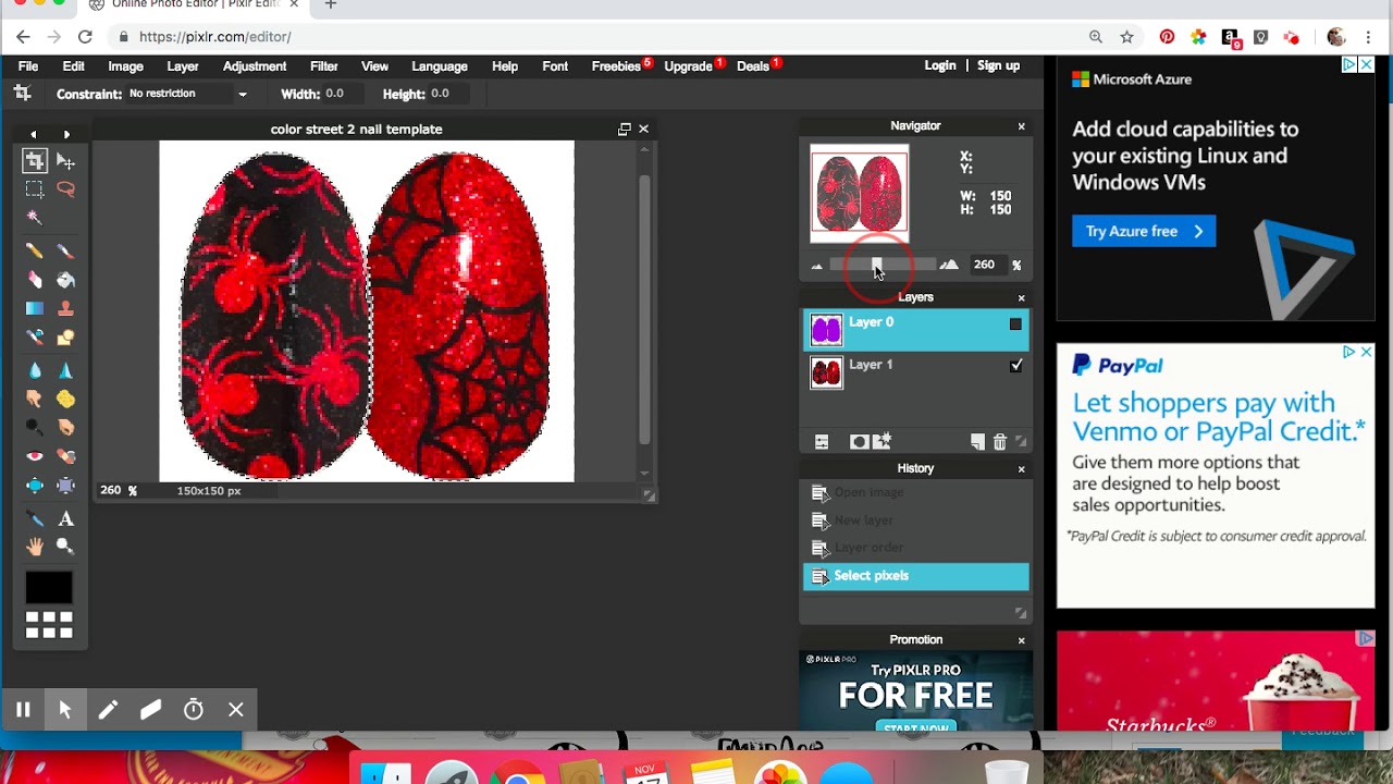 Customizing Nail Art Thumbnail with Transparent Background using Color Street Designs