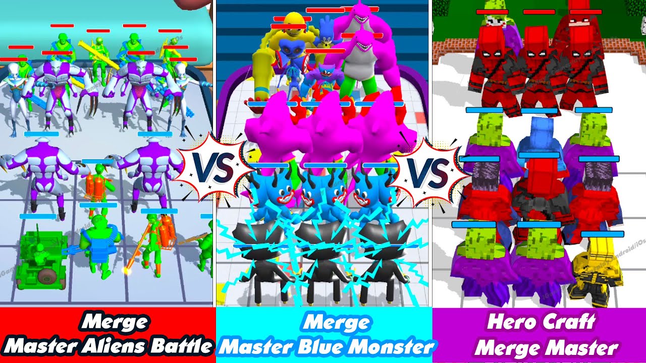 Merge Master Blue Monster Vs Hero Craft Merge Master Vs Merge Master Aliens Battle Android Gameplay