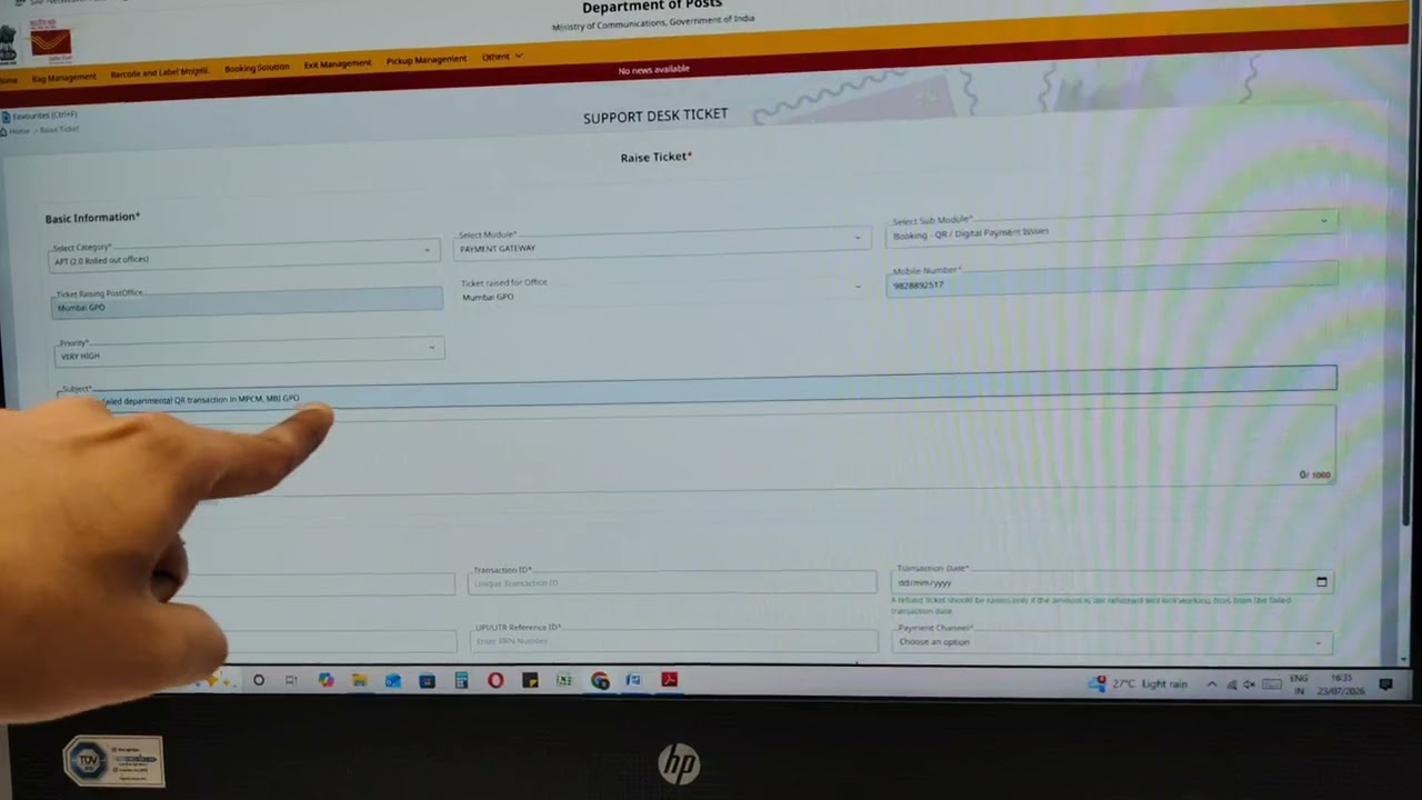 Tutorial for raising ticket in case of failed departmental qr transaction