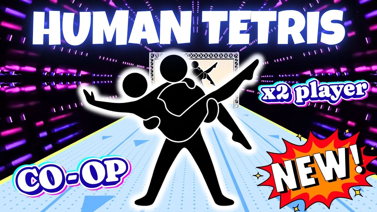 NEW HUMAN TETRIS х 2 Players 🎮 | Immersive Interactive Warm Up | CO-OP (99% Fail)