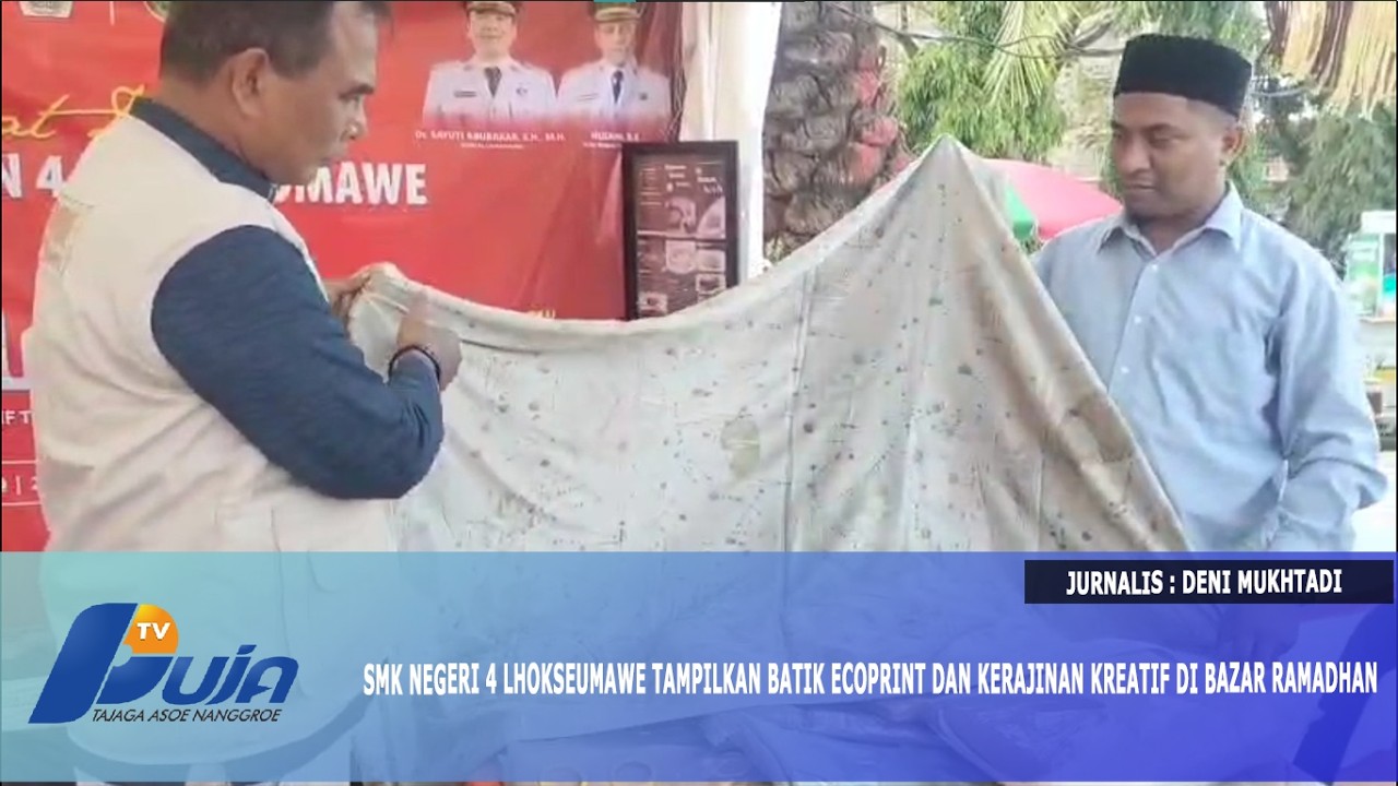 SMK Negeri 4 Lhokseumawe Tampilkan Batik Ecoprint dan Kerajinan Kreatif di Bazar Ramadhan