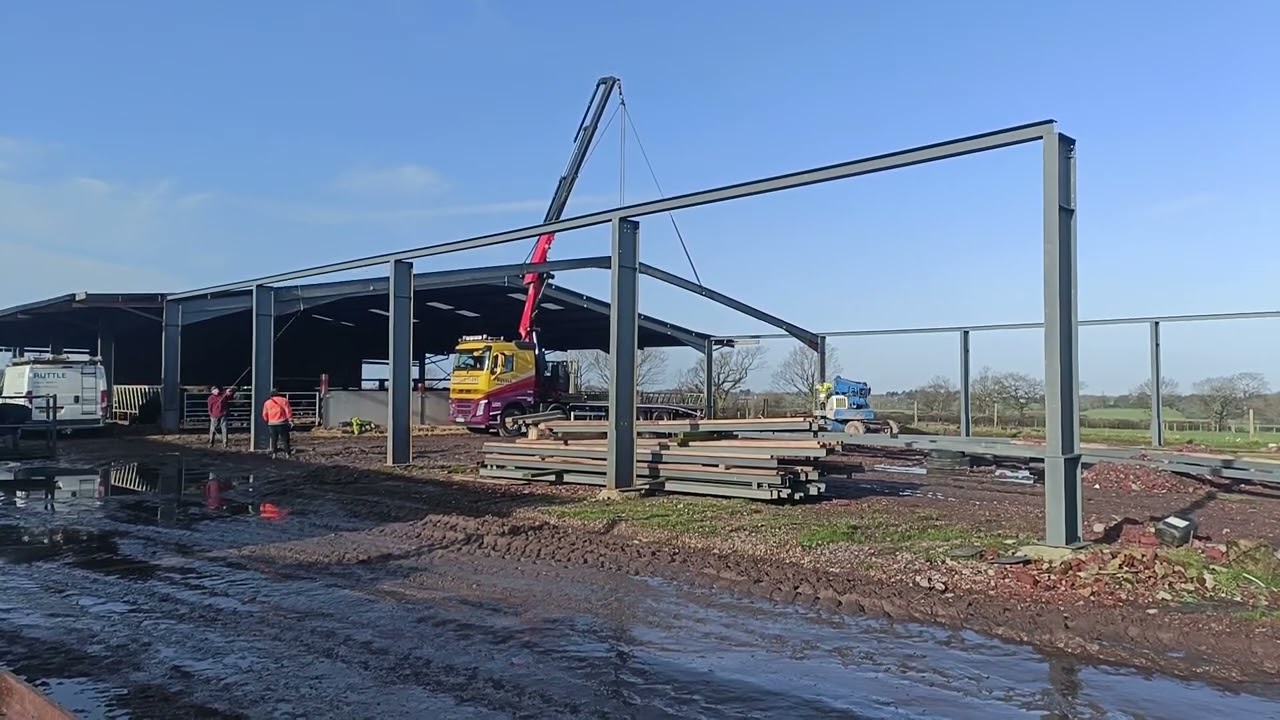 new building going up  #britishfarming #volvo #jcb