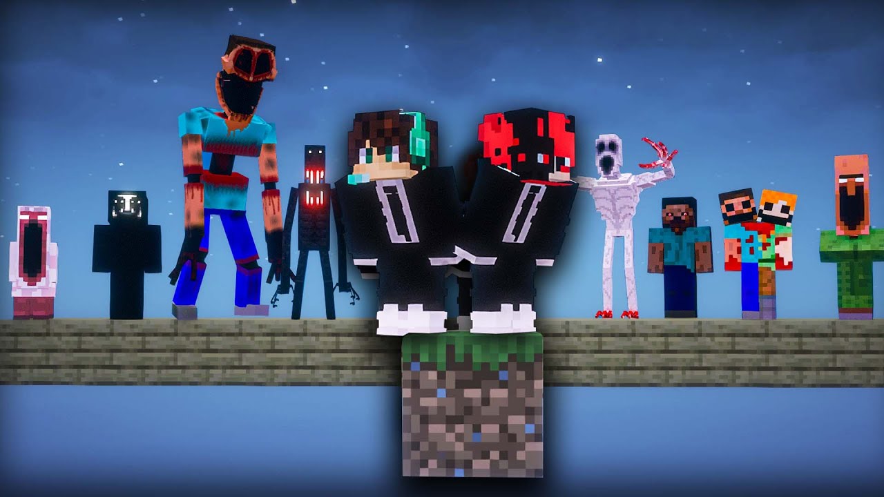 Surviving on ONE BLOCK with Every Horror Mod
