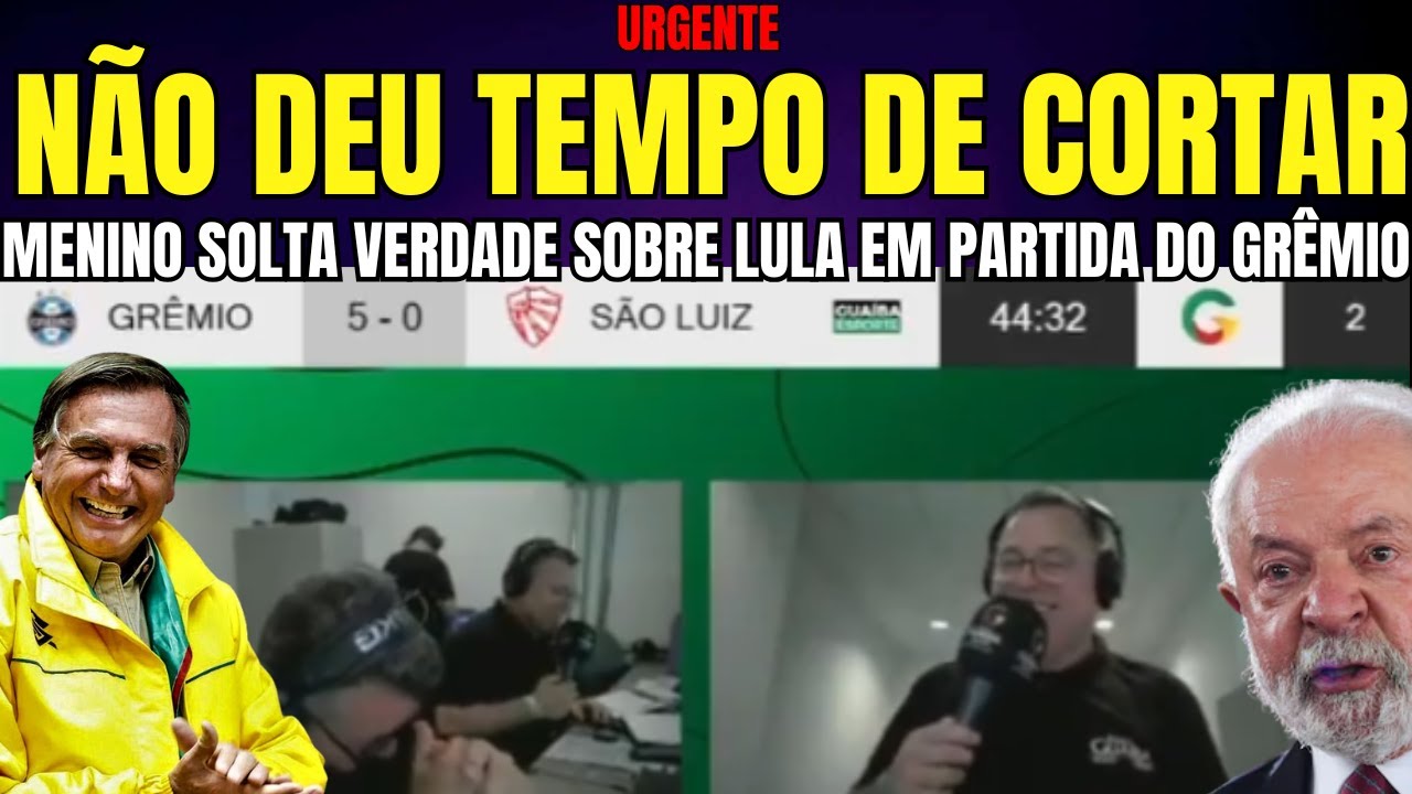 URGENTE MENINO ENTREVISTADO NA RÁDIO GUAIBA NO JOGO DO GRÊMIO SOLTA FRASE QUE LULA NÃO SUPORTA OUVIR