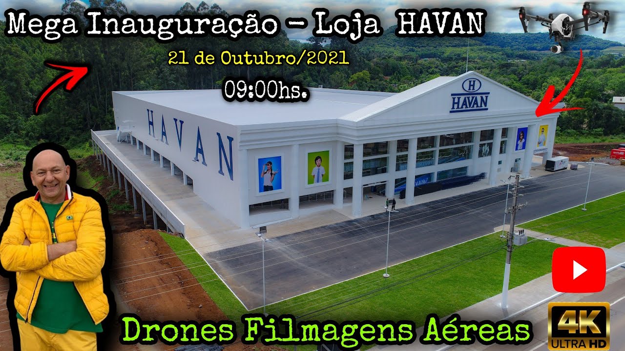 Drone Filma Últimos Preparativos para Mega Inauguração da Havan em Concórdia -SC.