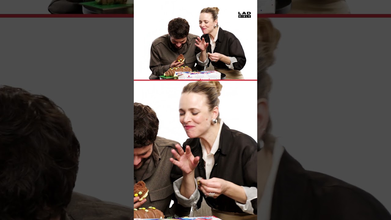 Rachel McAdams & Dylan O'Brien Try British Caterpillar Cake For The First Time | Snack Wars