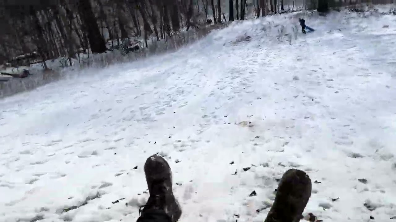 Lanae & Mama (Me) sledding on the snowy hill! Jan 2026!