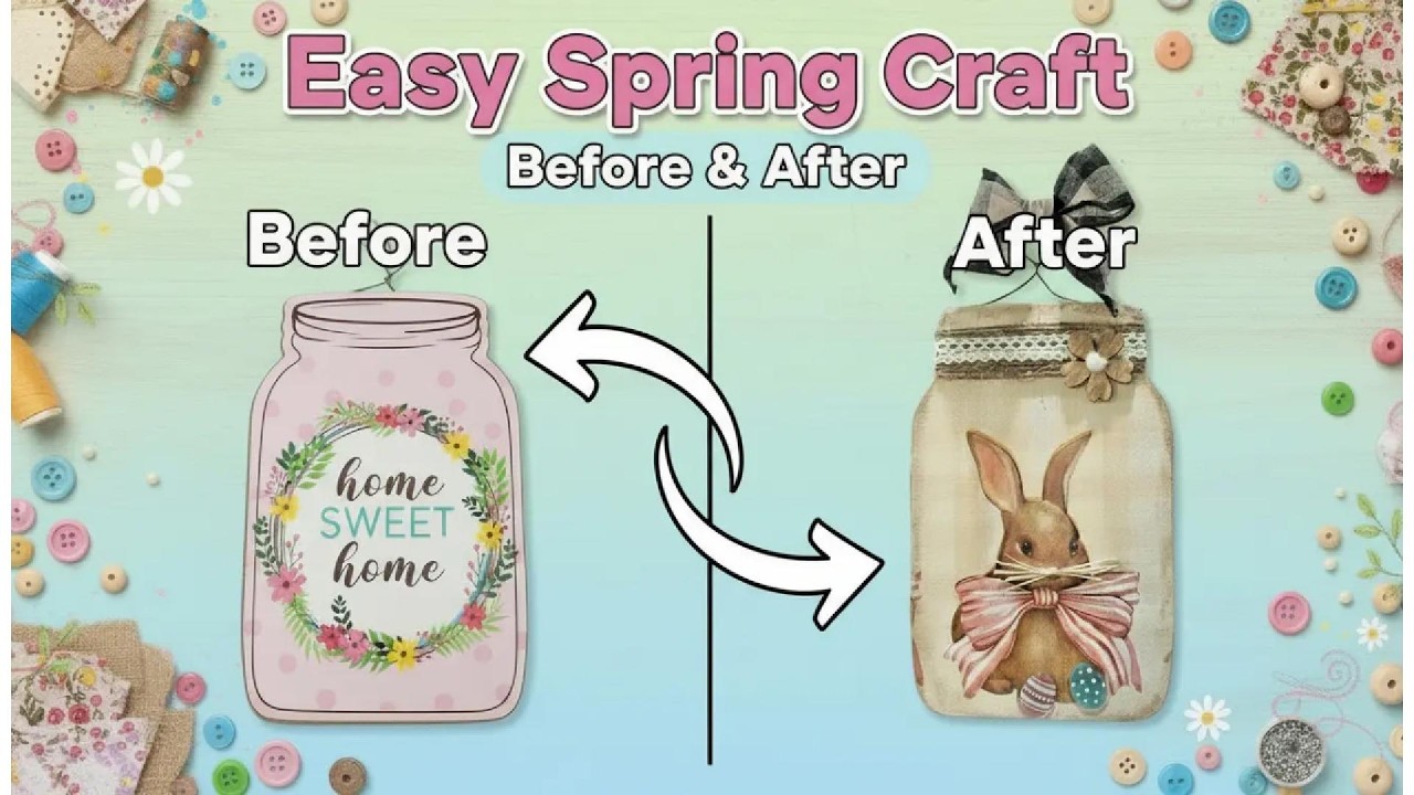 Салфетка в виде зайчика, выполненная в технике декупажа, на деревянной табличке из стеклянной бан...