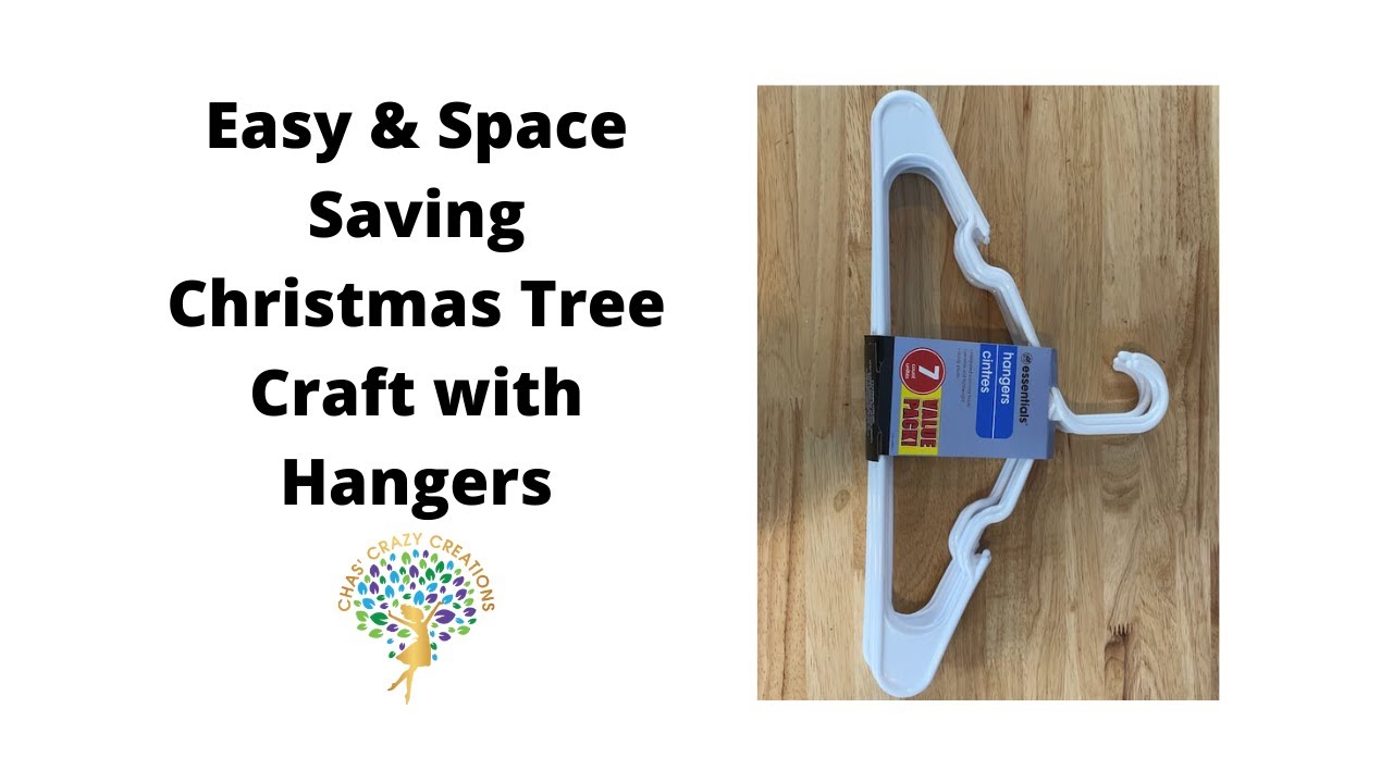 Easy and Space Saving Christmas Tree Craft with Hangers