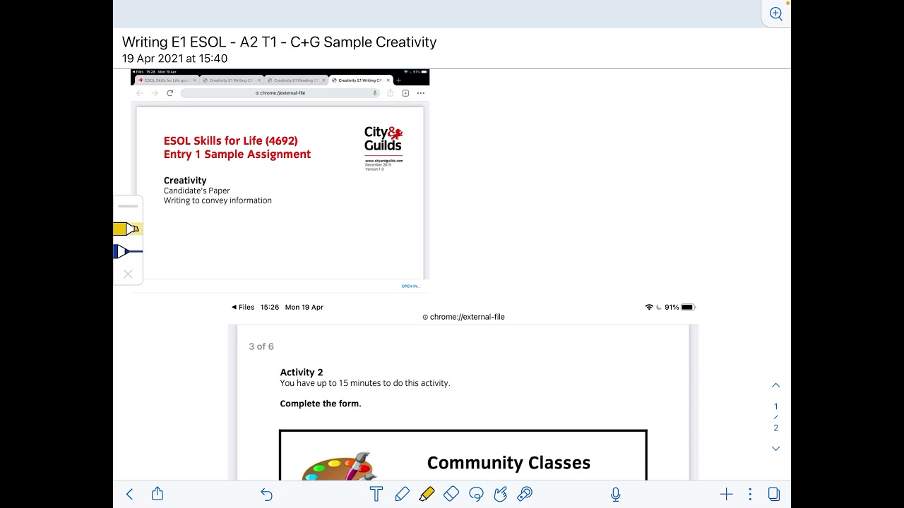 3. How to pass ESOL Entry 1 - Activity 2 - A Form