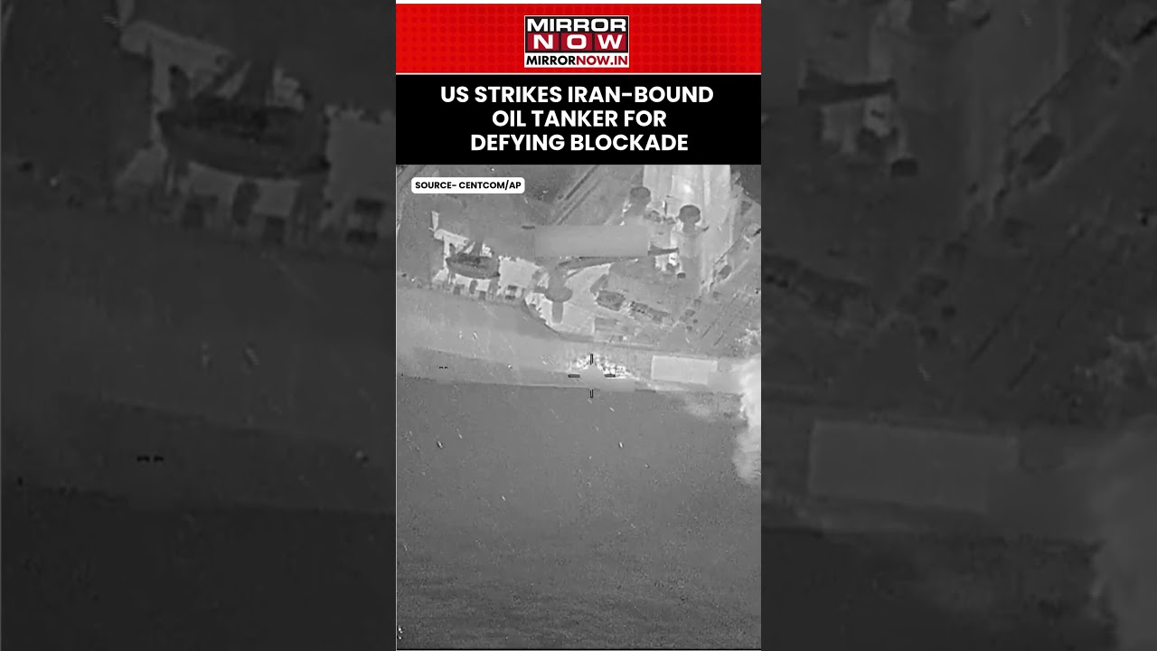 US Jet Strikes Iran-Bound Oil Tanker In Hormuz, Engine Room Catches Fire As Navy Enforces Blockade