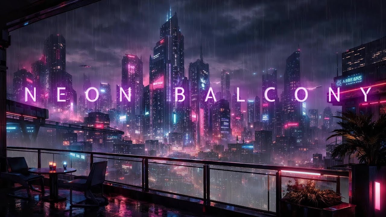 Neon Balcony || Best Cyberpunk Background Music for Sleep & Focus