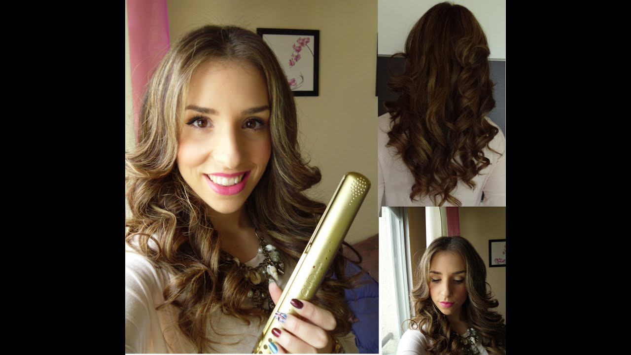 como hacer rizos anchos con planchas muy facil