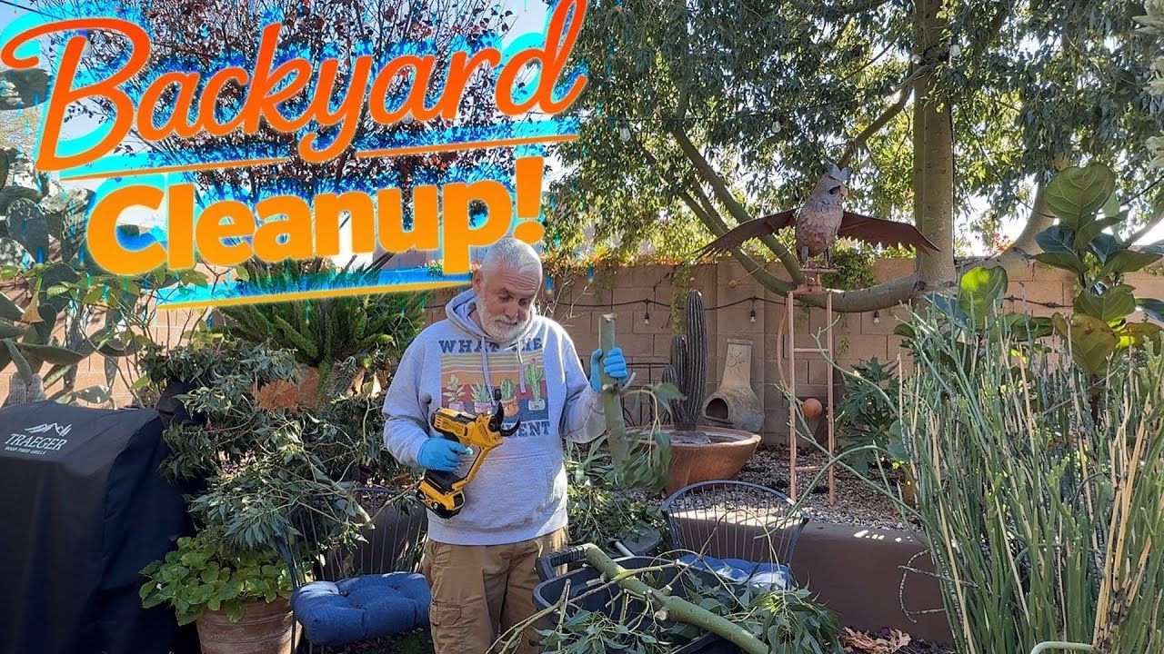 Backyard Cleanup Day 🌿 | Trimming Vines, Canna Cutbacks & Greenhouse Peek