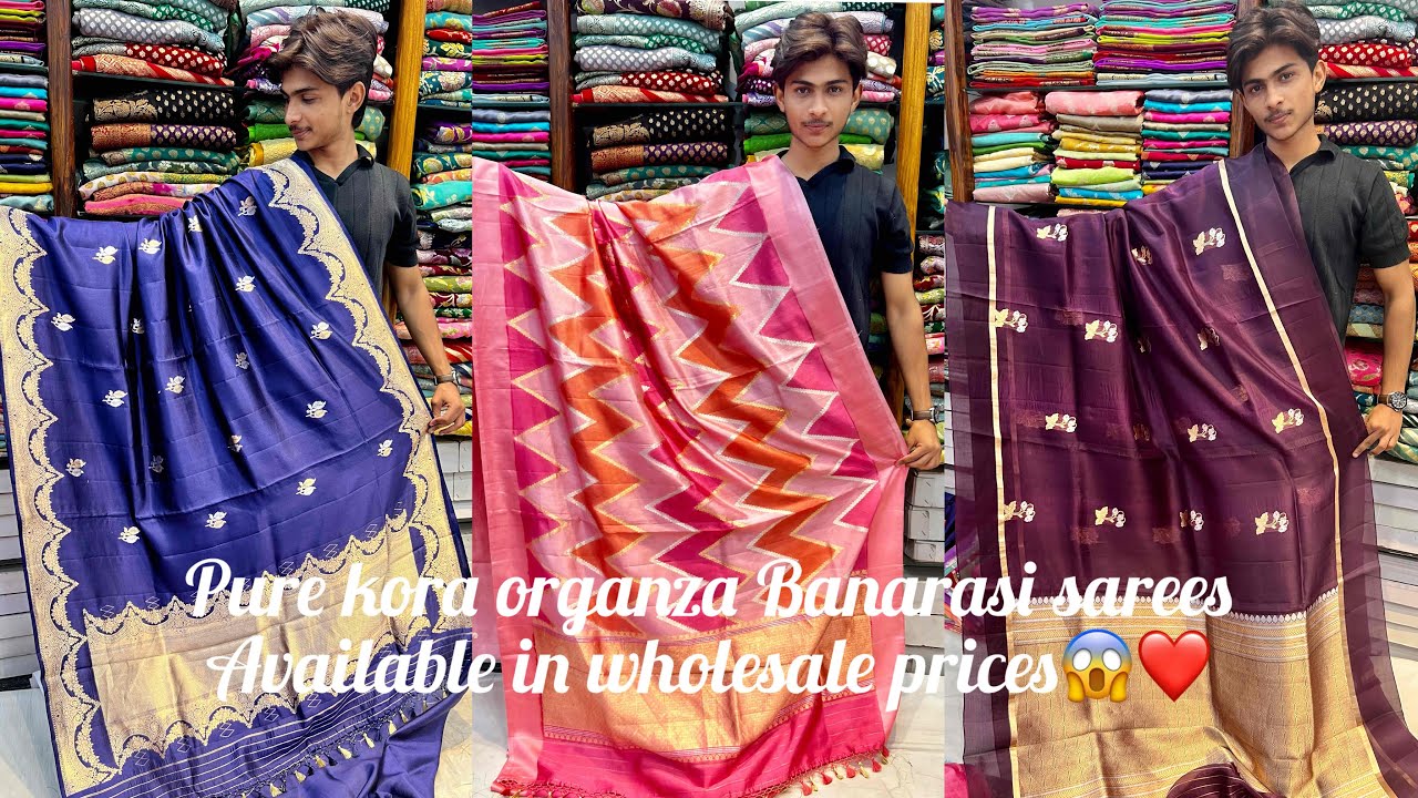 Pure kora organza nd raw mango kadhua  Banarasi sarees✨❤️😱 direct from factory outlet #banarasisaree