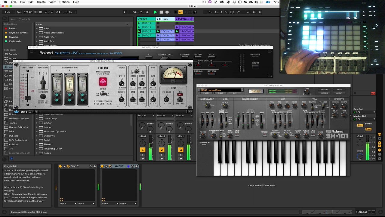 Roland Cloud JV1080 + SH101 + Ableton Live 10 Beta