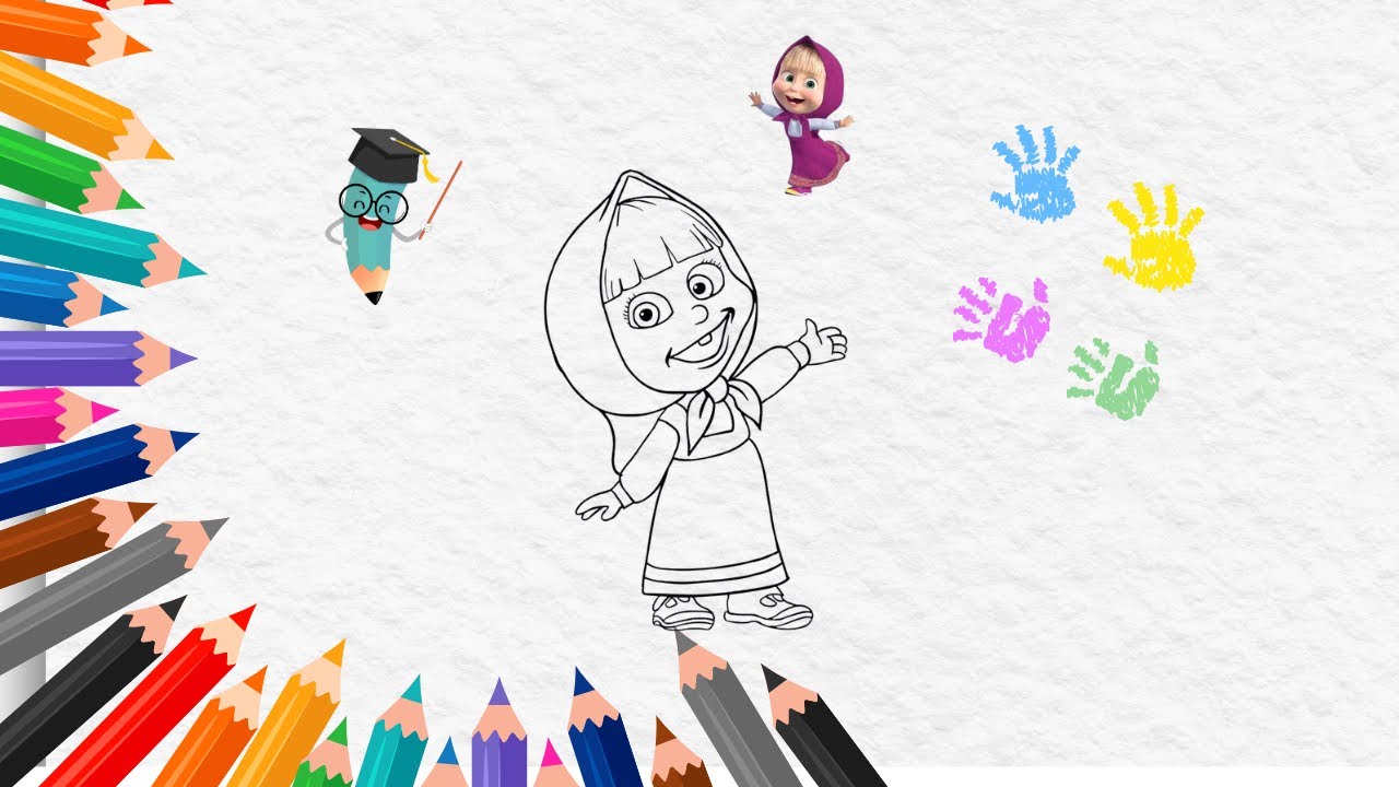 Masha Creates AMAZING Art With Drawing And Coloring | Kids Drawing