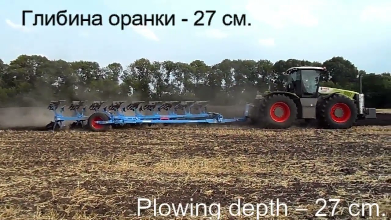 Испытание трактора CLAAS XERION 4000 с плугом LEMKEN 8+1, Украина