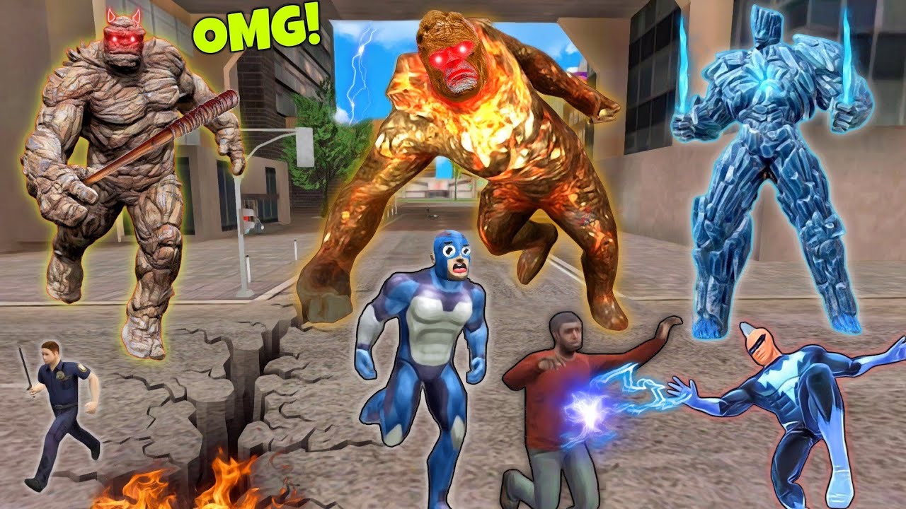 NEW! ROPE HERO vs ELECTRIC MAN And MUTANT With Team (Fight😱)