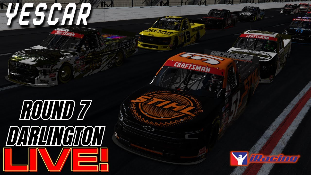 [LIVE] YESCAR Truck Series - Round 7 - Darlington - iRacing