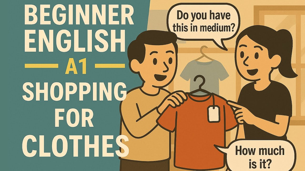 Beginner English Conversation | Shopping for Clothes in English (A1)