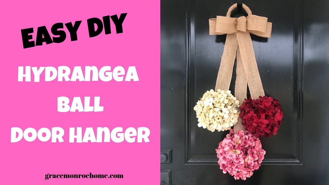 Easy Flower Hydrangea Ball - DIY Hydrangea Door Hanger