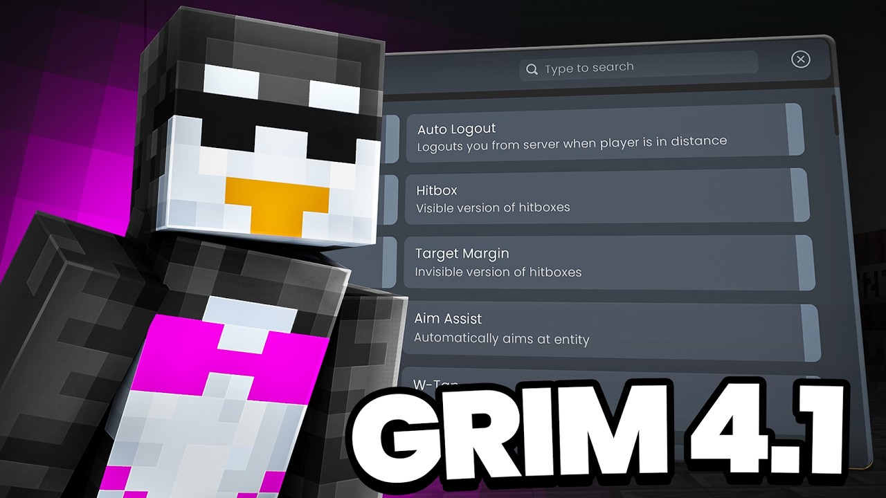 ZNALAZŁEM NAJLEPSZE CHEATY DO MINECRAFT 😈 Grim Client MACE & CPVP UPDATE❗4.1