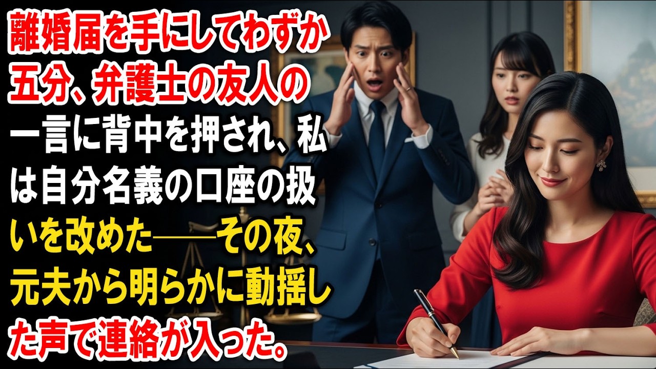 離婚届に署名したその日、私はスーツケース一つで渡米した。元夫は不倫相手と再婚して喜んでいたが、親族の何気ない一言をきっかけに様子が変わった。