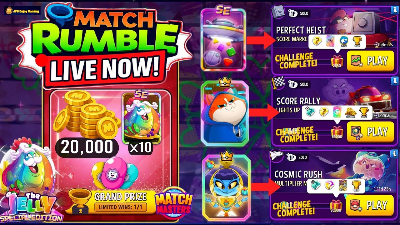 REWARDS~LIVE NOW! Match Rumble 100&50 Players /3 Solo/ Score Market/ Lights Up/ Multiplier Mushrooms