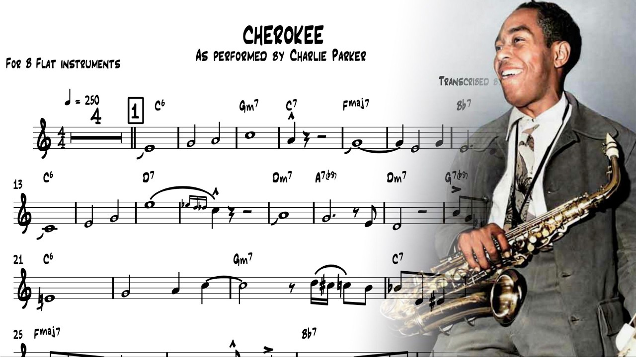 Charlie Parker - Cherokee (1942) Solo Transcription for Bb Instruments