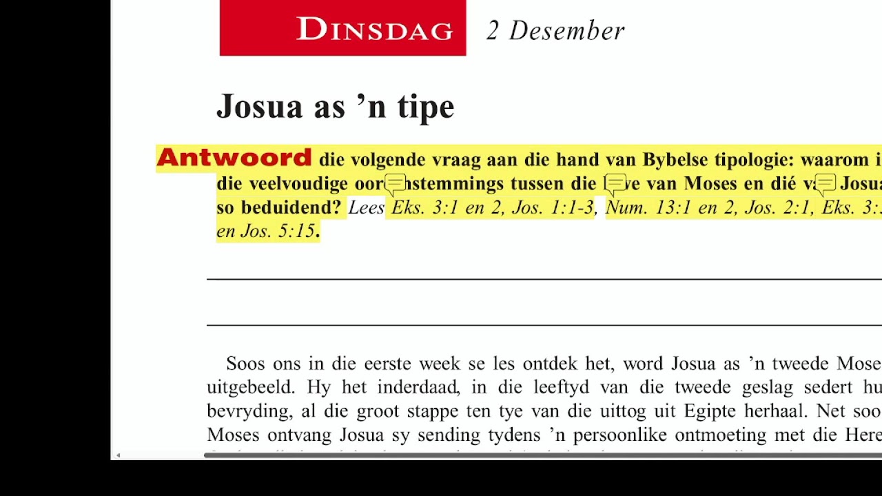 Lesstudie: Les 10 - Die Ware Josua | SDA Potch