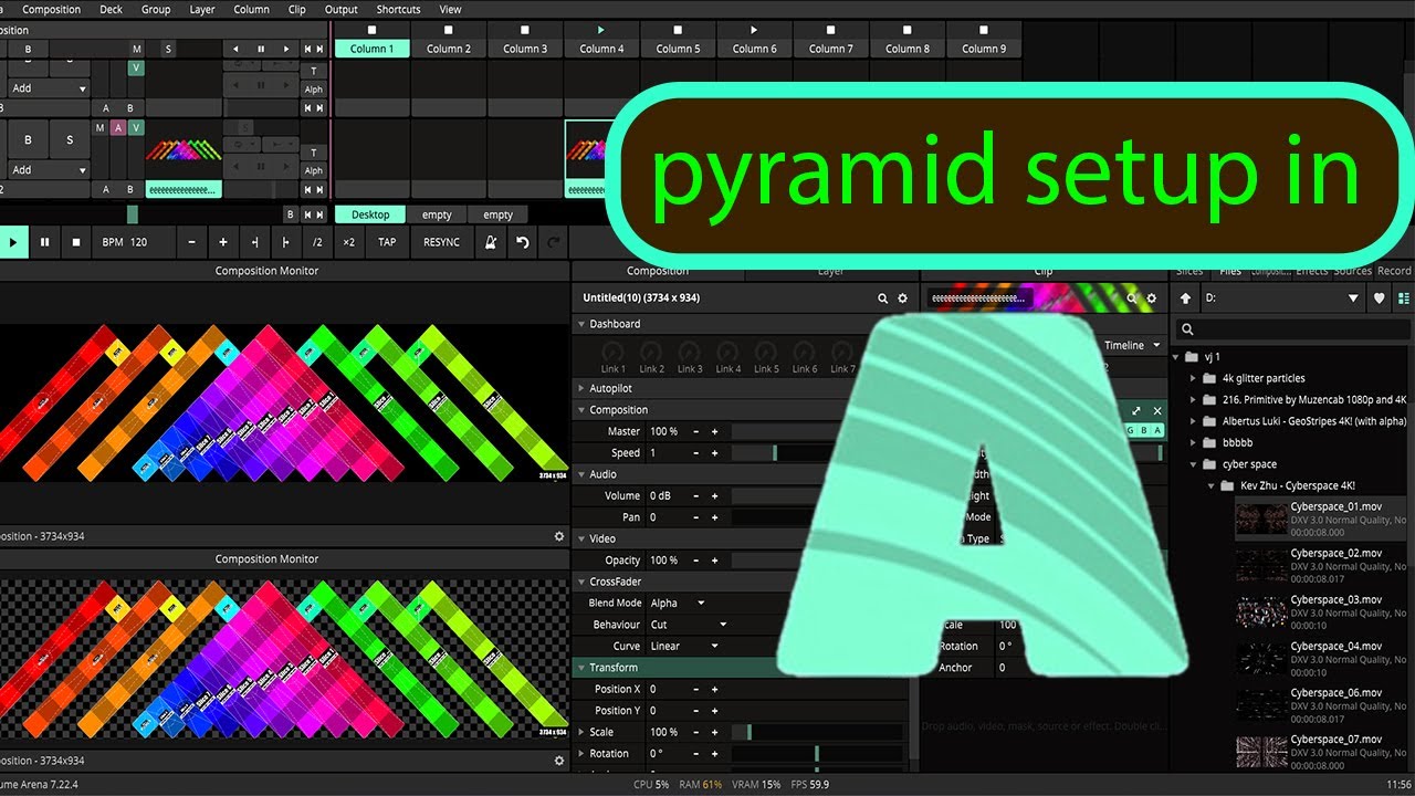 Pyramid Led Wall Setup In Resolume Arena @VFX Mehra