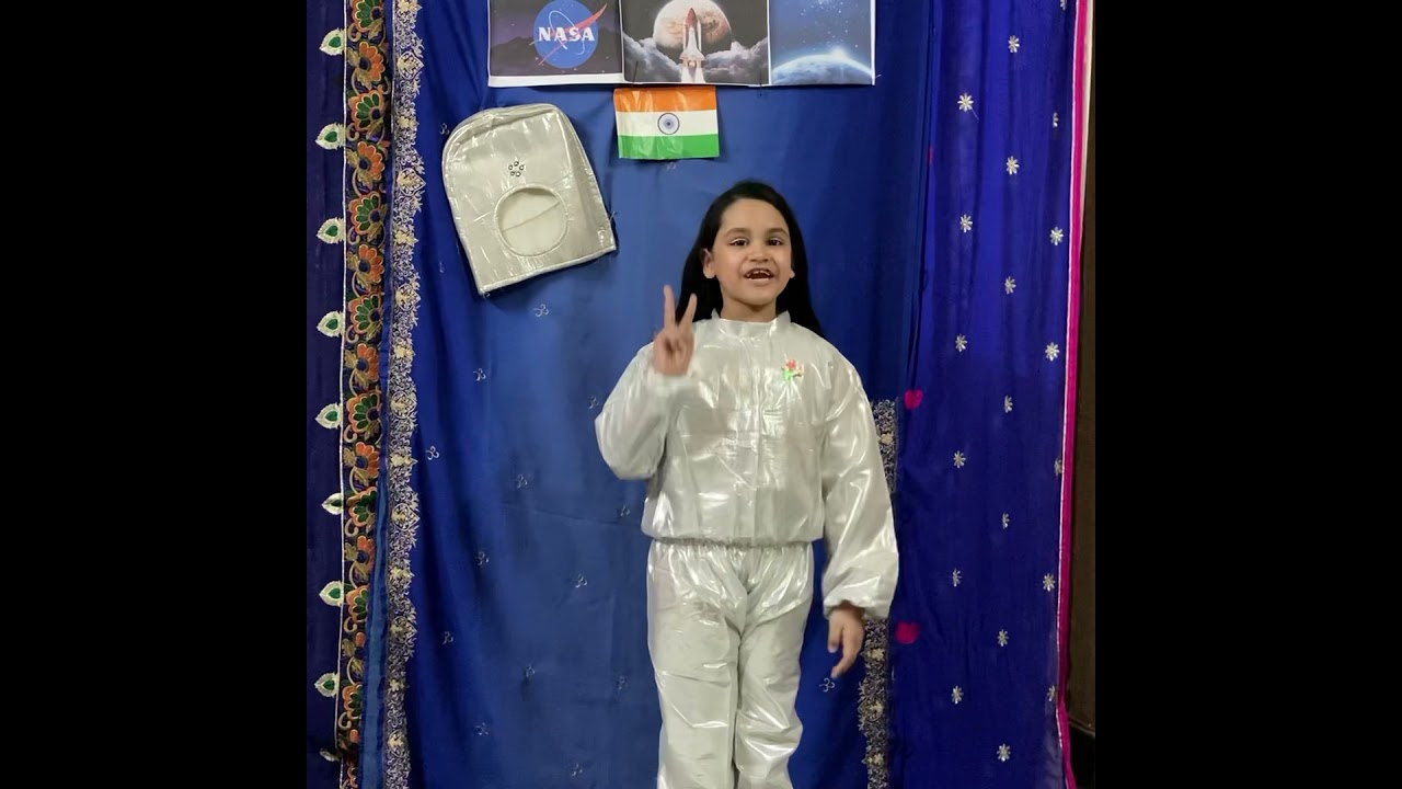 Prize Winning performance by Angel Anvi | Kids Role play competition grade2 | Anvi as Kalpana Chawla