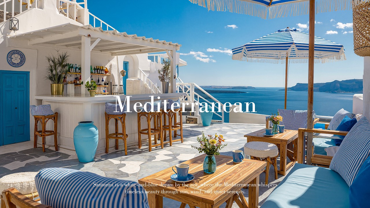 Luxury Beach Villa Ambience 🌊 Happy Bossa Nova Jazz & Sound of Ocean Waves for an Energetic Morning