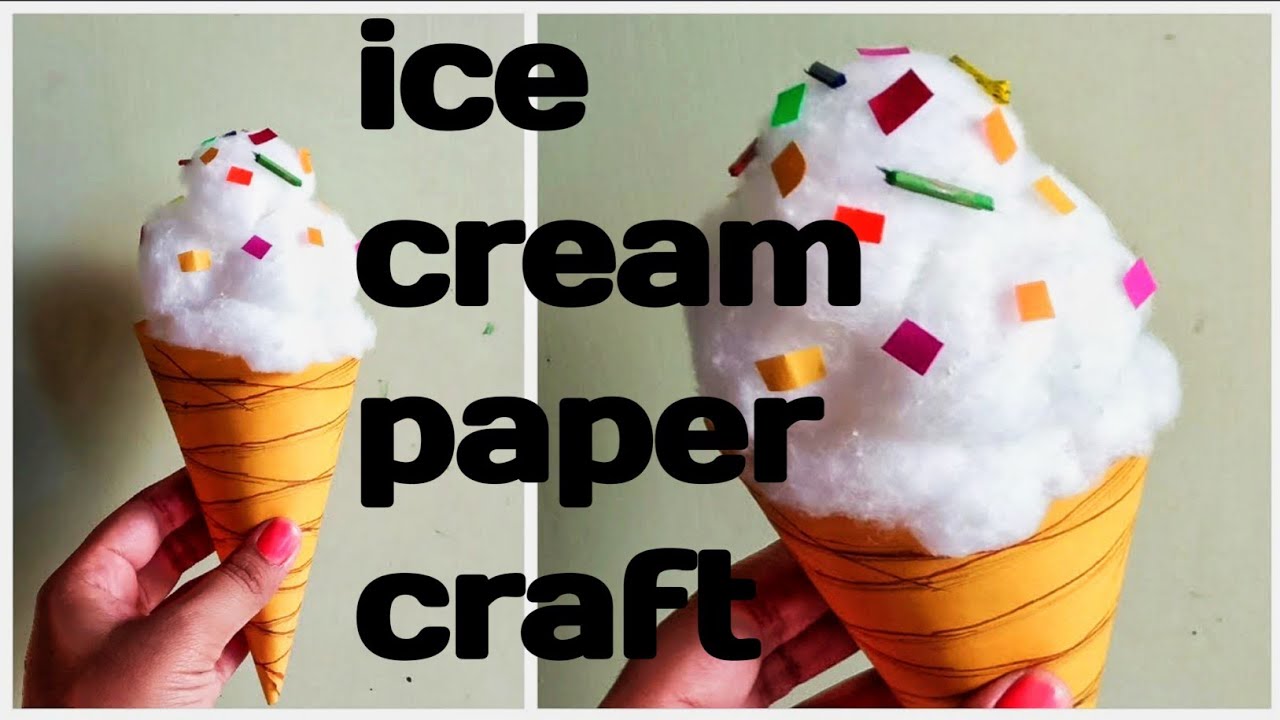 how to make ice cream paper craft cone ! slide hunt art