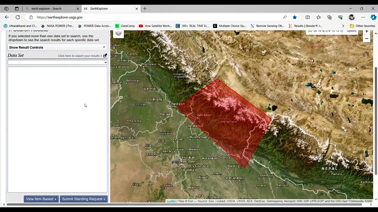 How to download the Data from the Earth Explorer