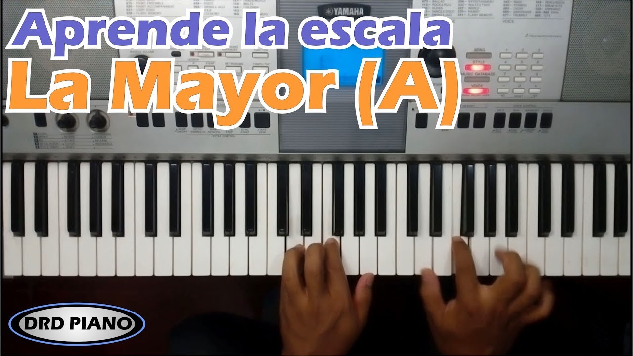 Aprende f&aacute;cil la escala de La Mayor (A) con acordes en Piano