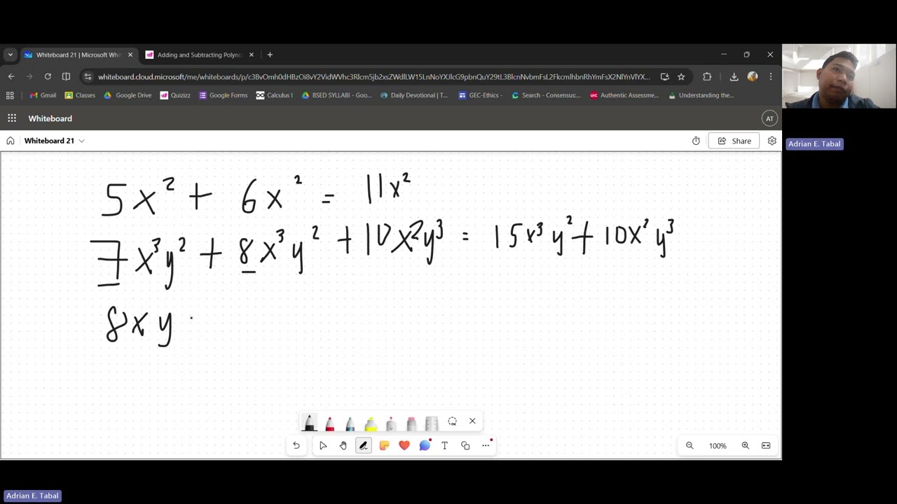 Adding and Subtracting Polynomials