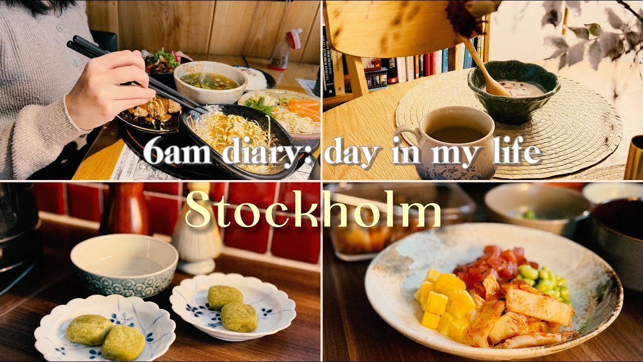 6AM Diary｜Slow living Stockholm Vlog｜Cozy breakfast, Japan haul and homemade poke bowl