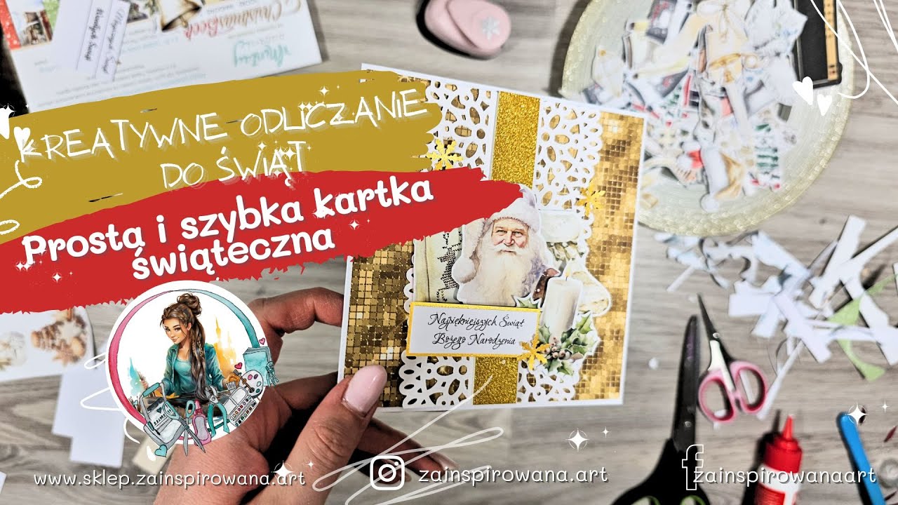 Kartka do koperty z papierów @MintayPapers CHRISTMAS CARD