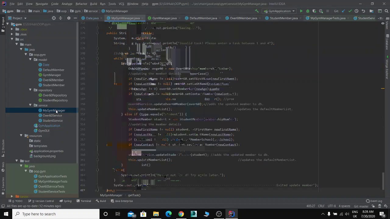 Gym Management System using Spring Boot, MongoDB and JavaFX